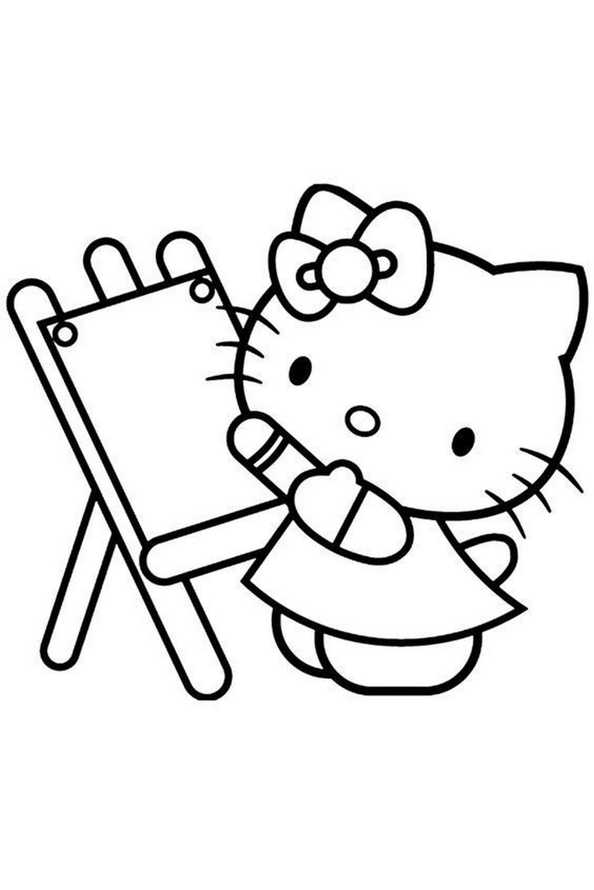 Tranh tô màu Hello Kitty dễ thương số 39