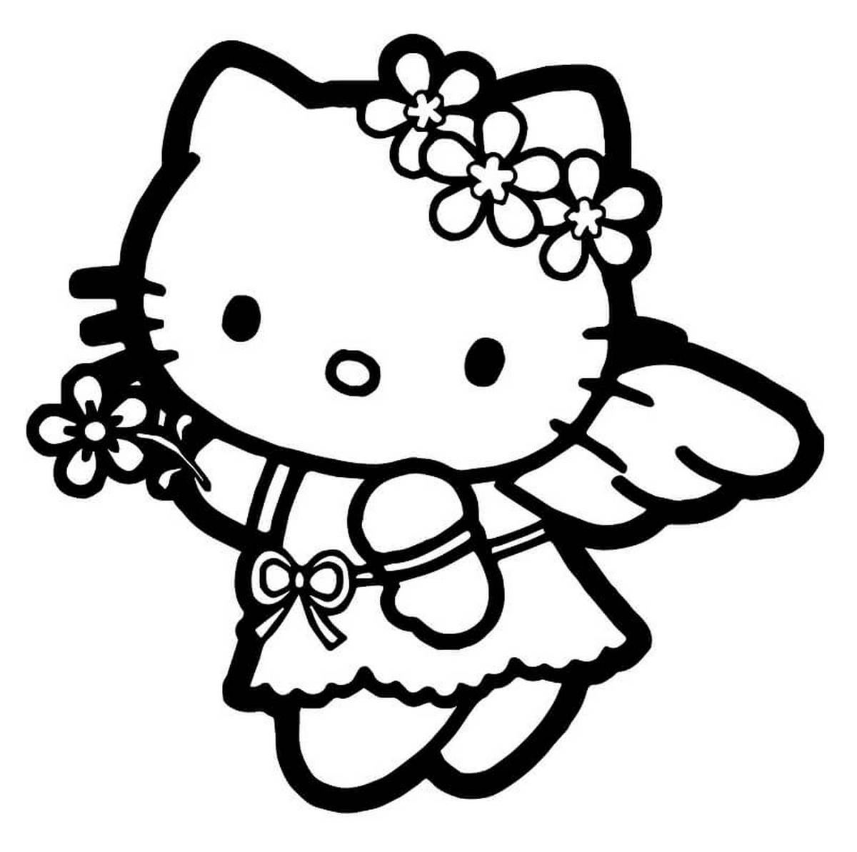Tranh tô màu Hello Kitty dễ thương số 26