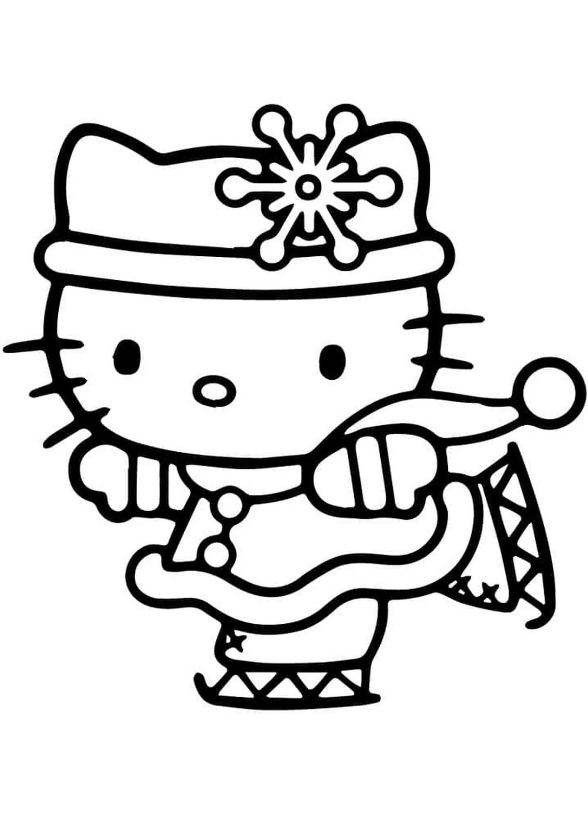 Tranh tô màu Hello Kitty dễ thương số 24