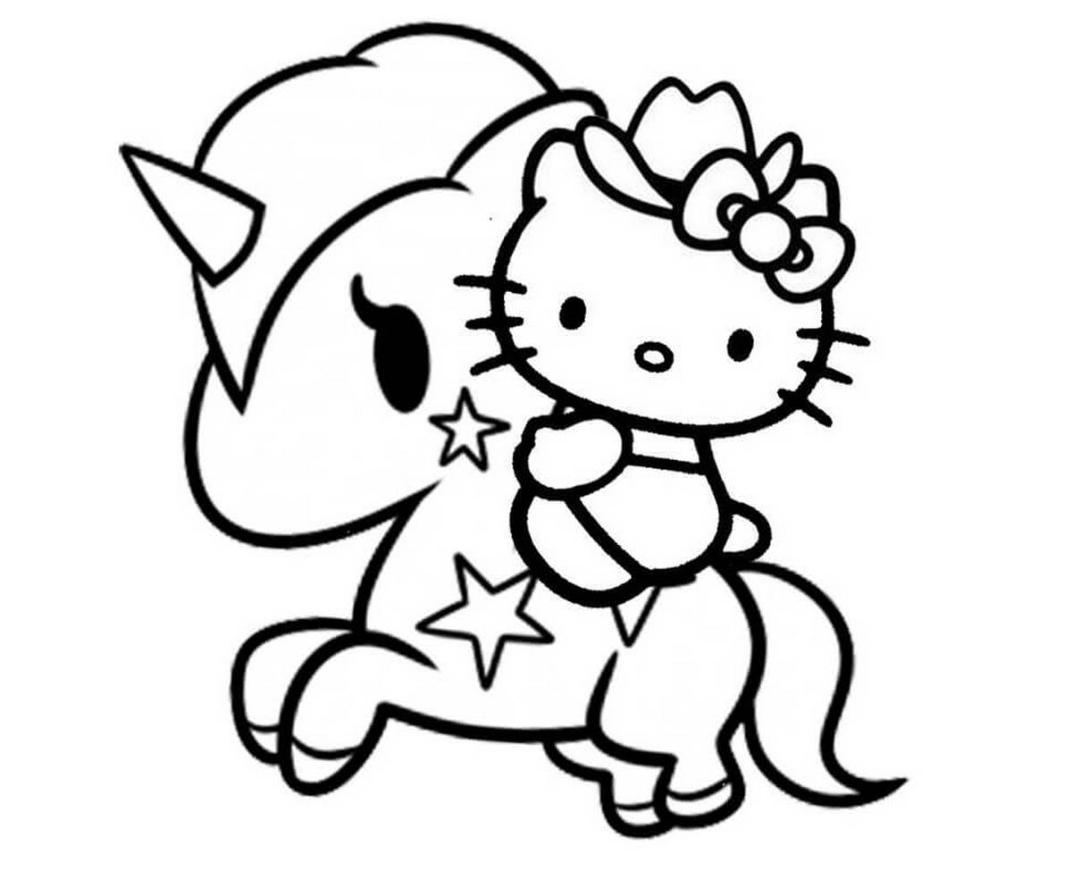 Tranh tô màu Hello Kitty dễ thương số 10