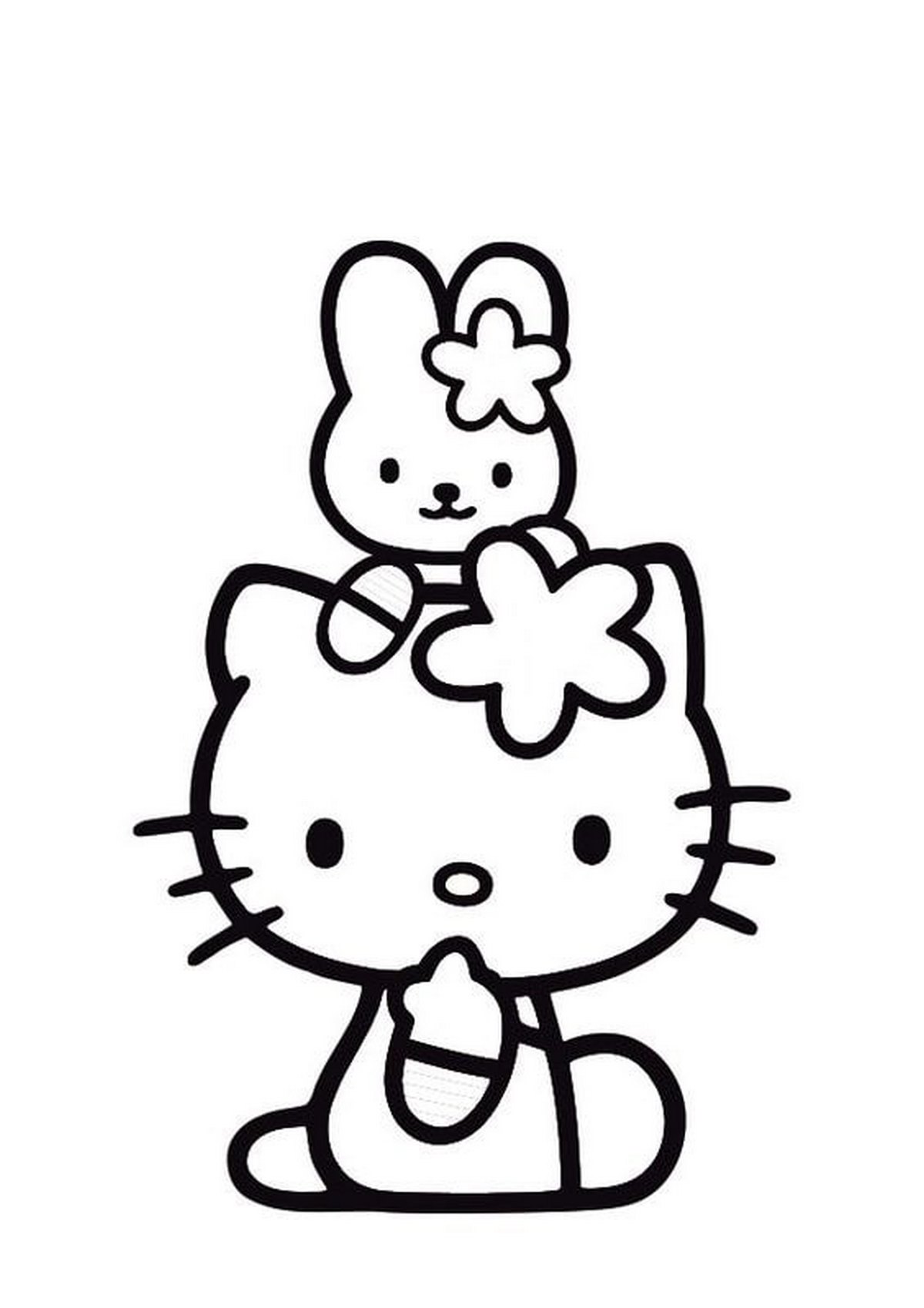 Tranh tô màu Hello Kitty dễ thương số 18