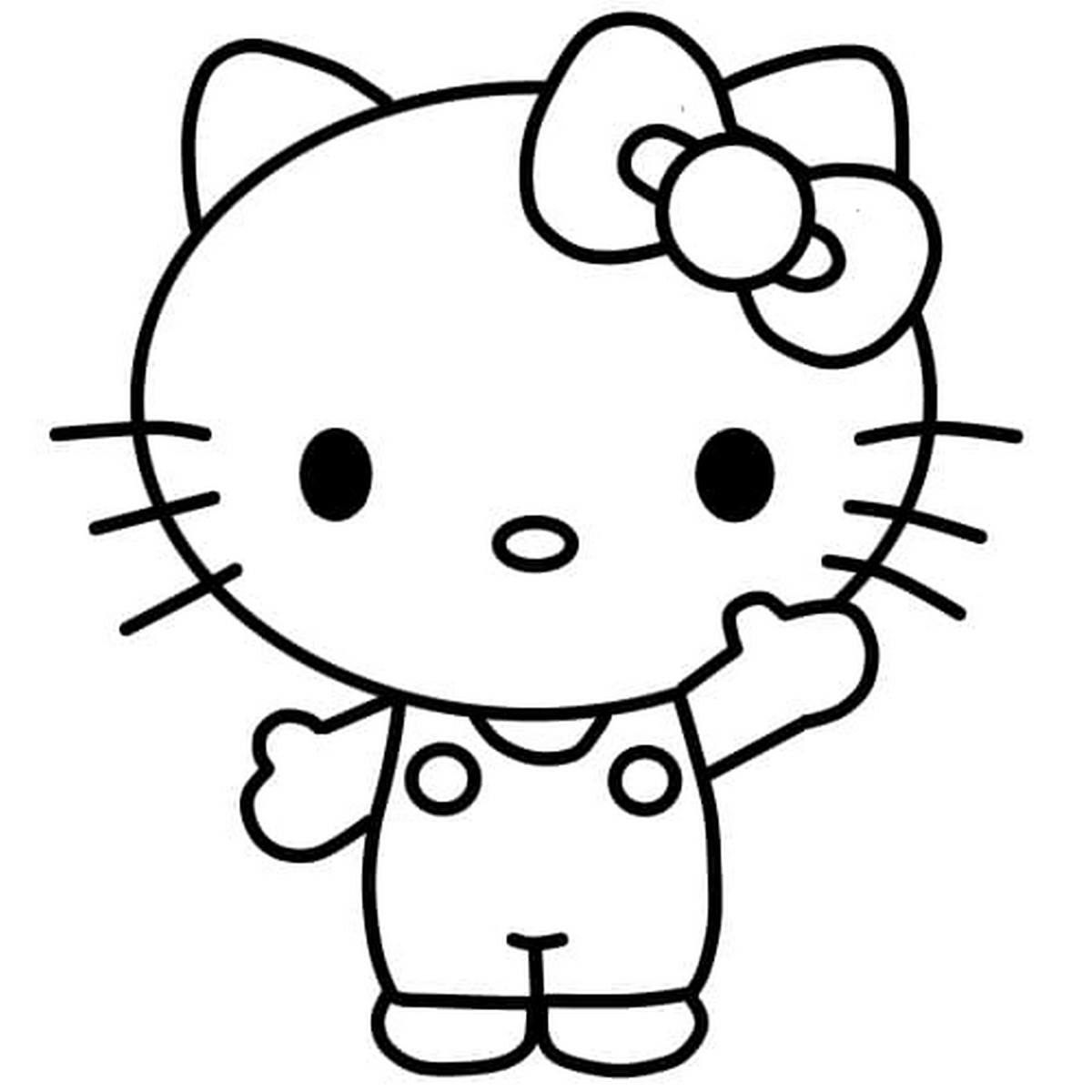 Tranh tô màu Hello Kitty dễ thương số 19