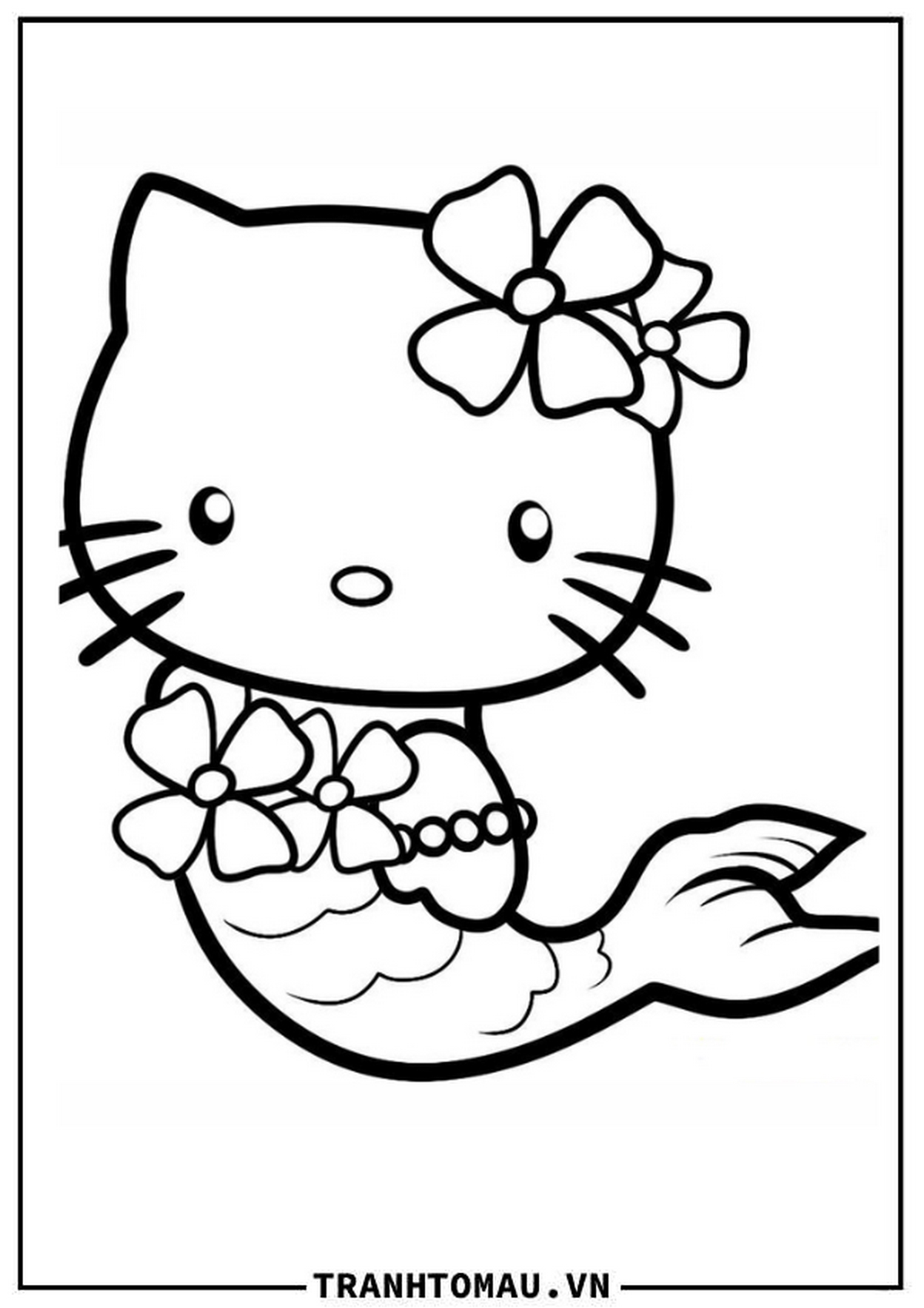 Tranh tô màu Hello Kitty dễ thương số 21