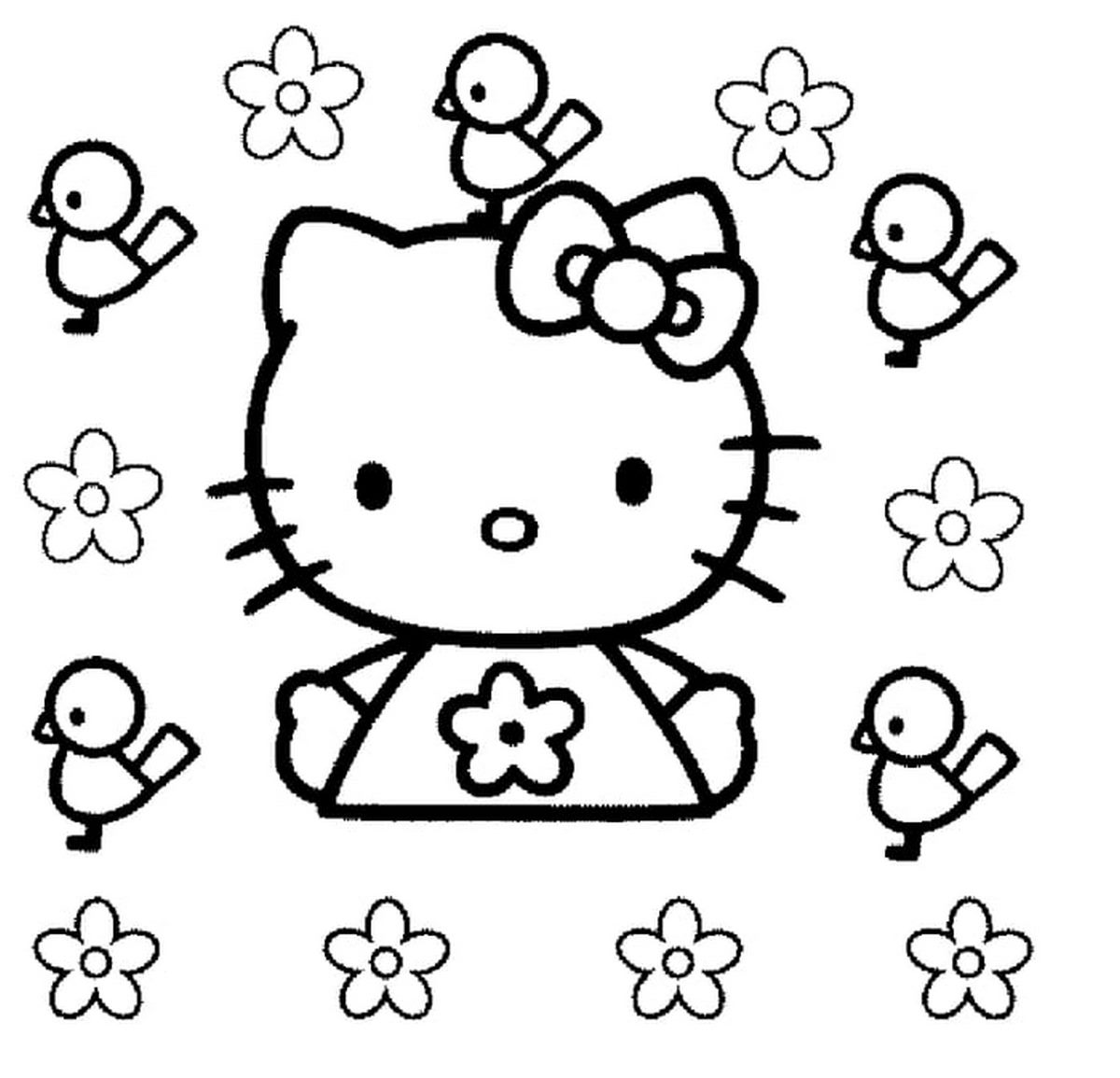 Tranh tô màu Hello Kitty vui nhộn số 27