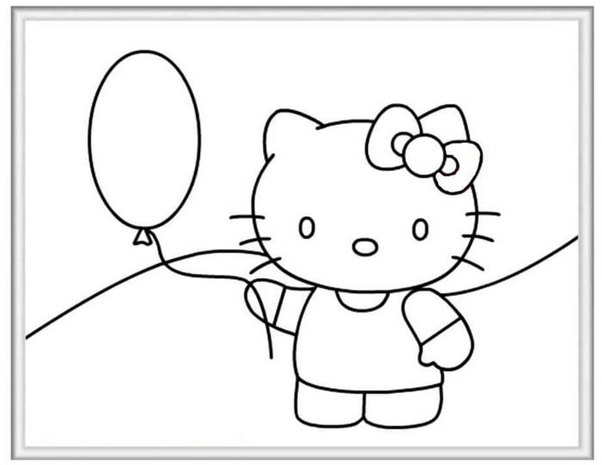 Tranh tô màu Hello Kitty vui nhộn số 29