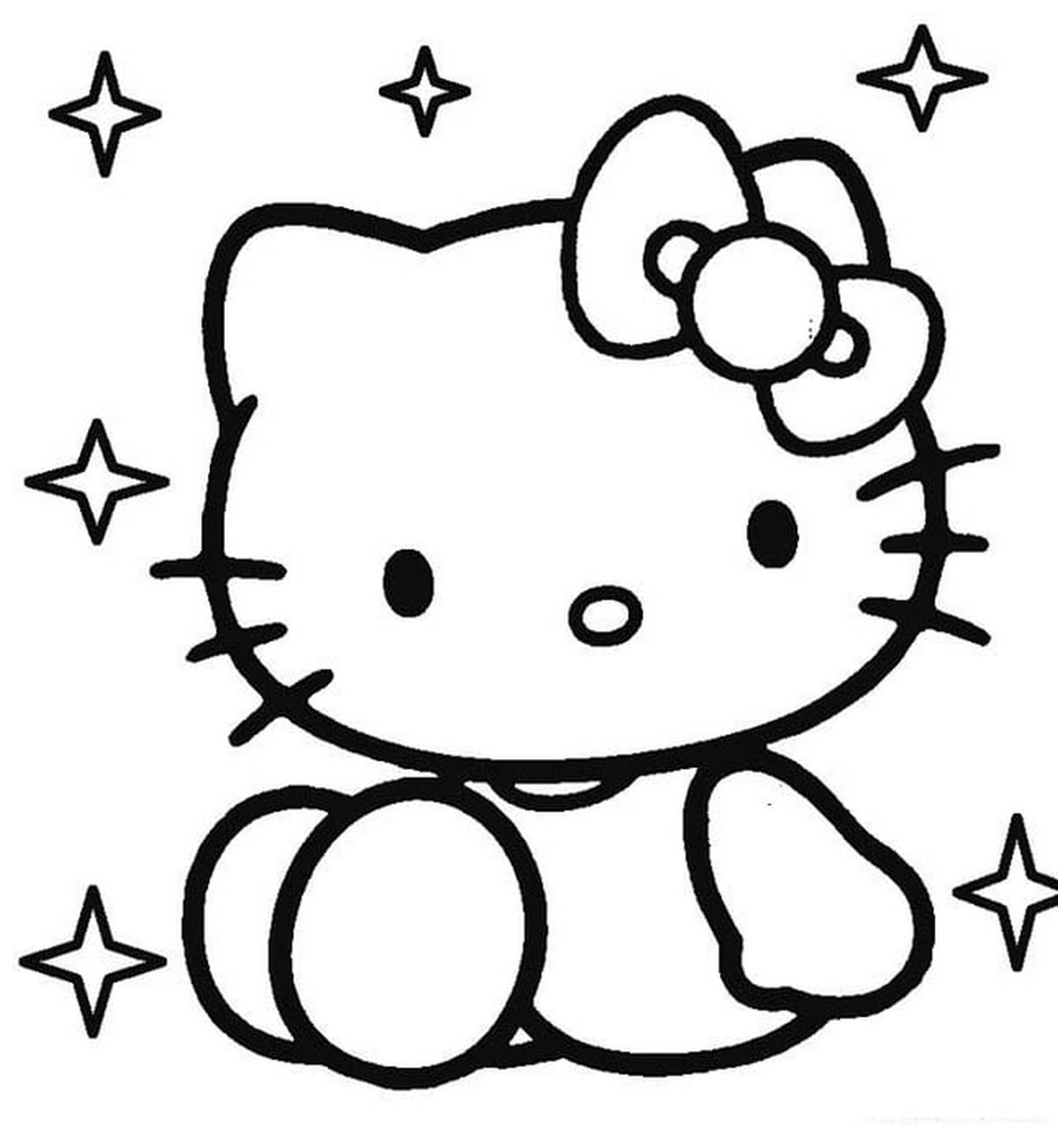 Tranh tô màu Hello Kitty vui nhộn số 34