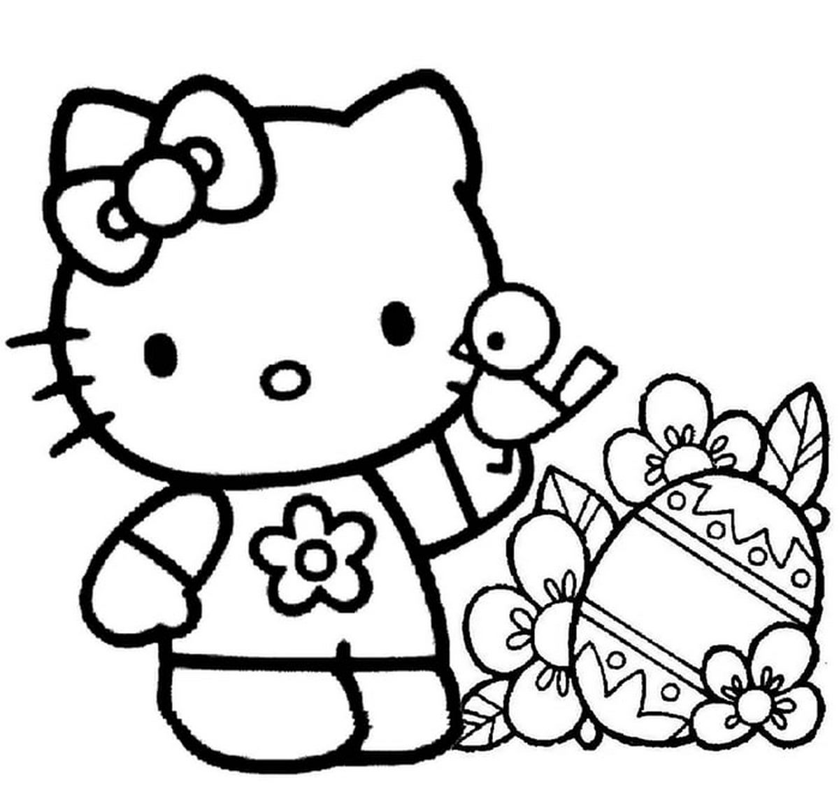 Tranh tô màu Hello Kitty vui nhộn số 36