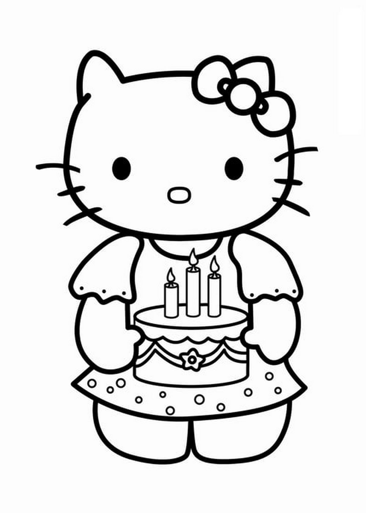 Tranh tô màu Hello Kitty vui nhộn số 37