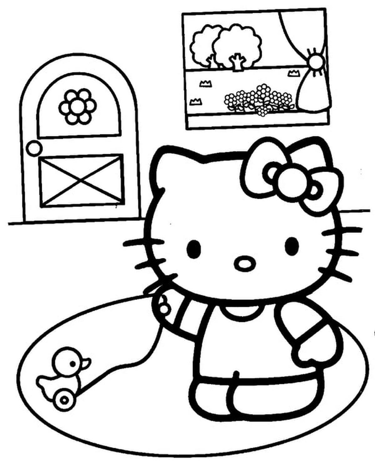 Tranh tô màu Hello Kitty vui nhộn số 45