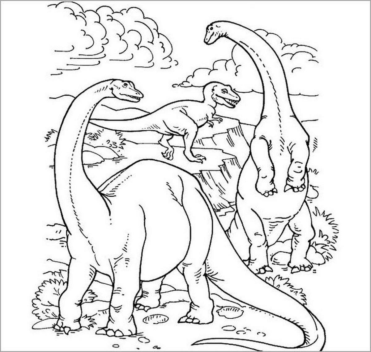 Tranh tô màu khủng long số 129