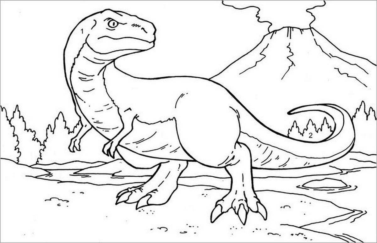 Tranh tô màu khủng long số 131