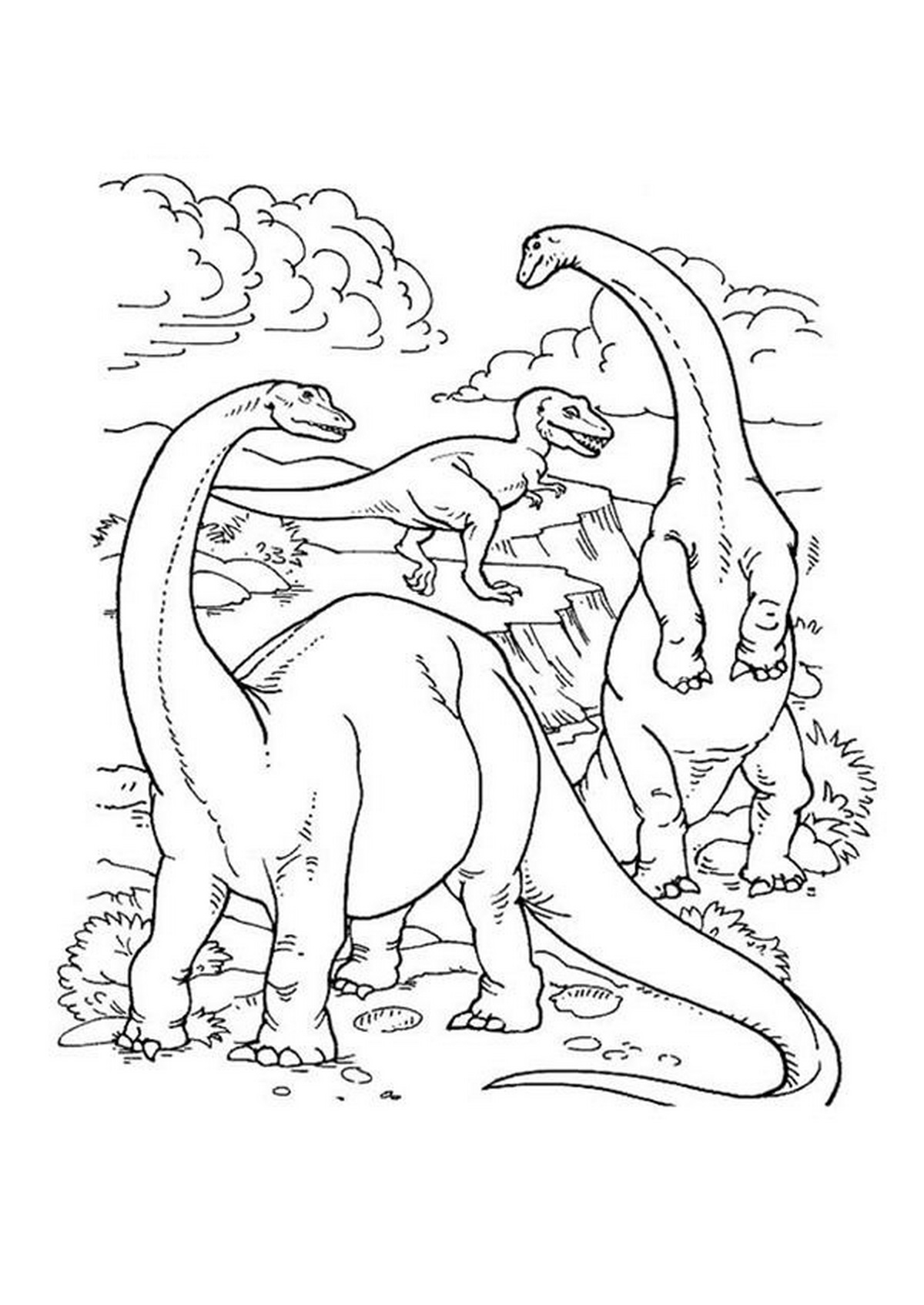 Tranh tô màu khủng long số 72