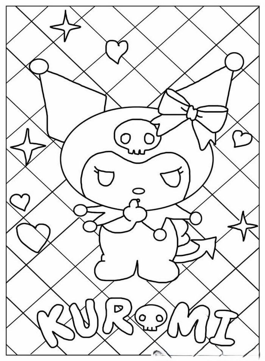 Tranh tô màu Kuromi tức giận số 3