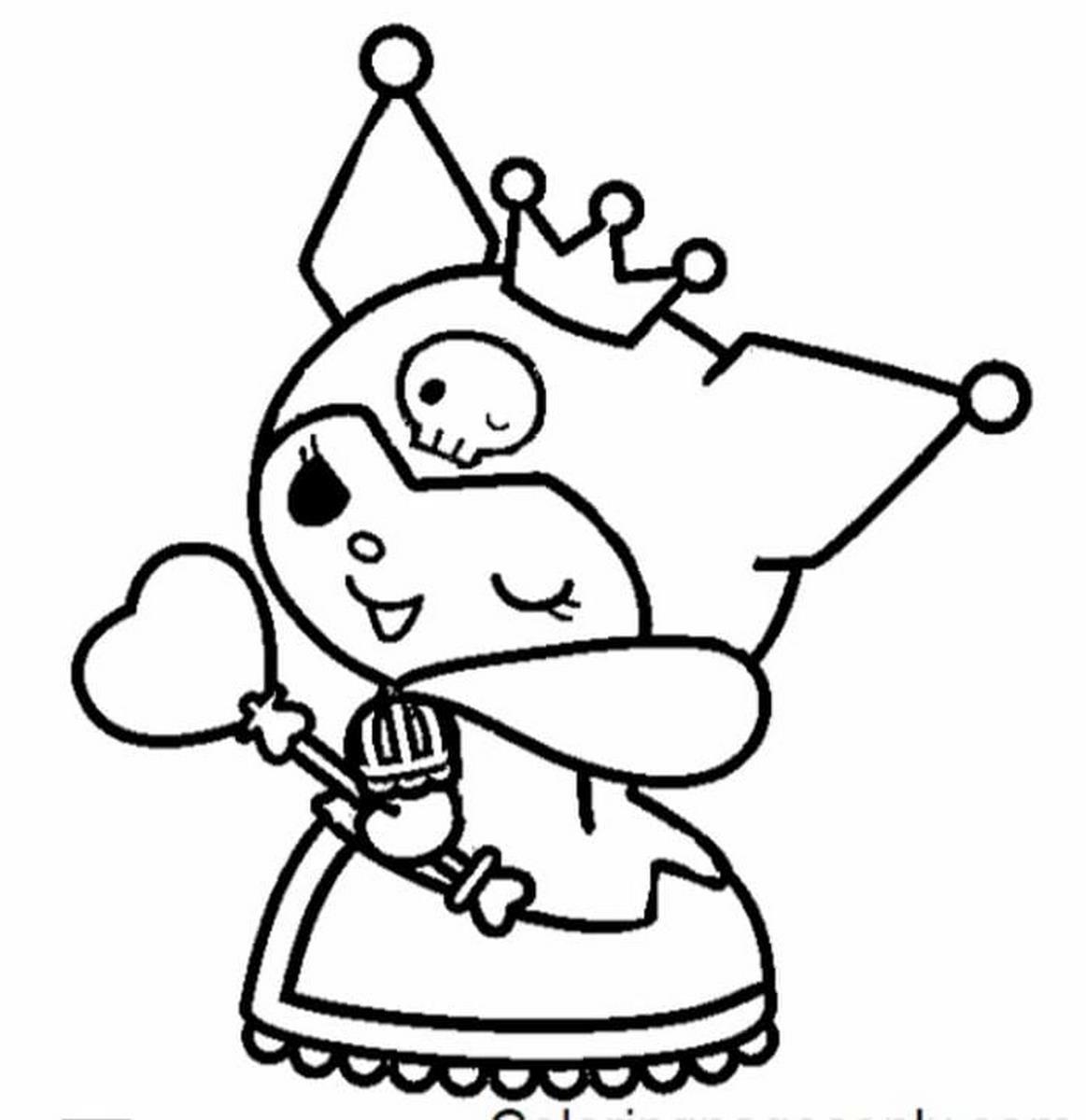 Tranh tô màu Kuromi hoạt hình