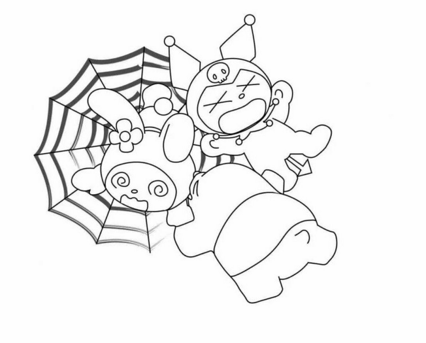 Tranh tô màu Kuromi tức giận