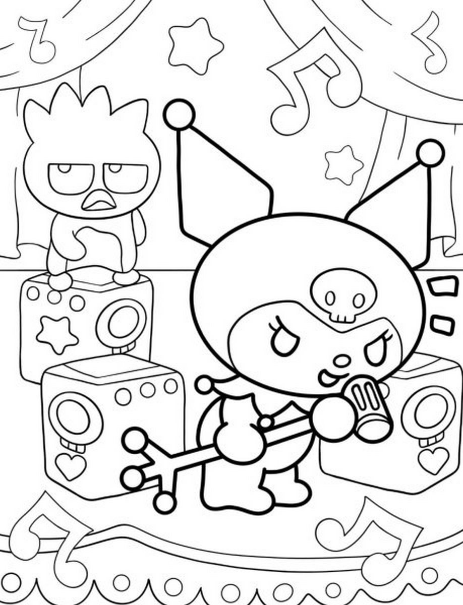 Tranh tô màu Kuromi vui nhộn