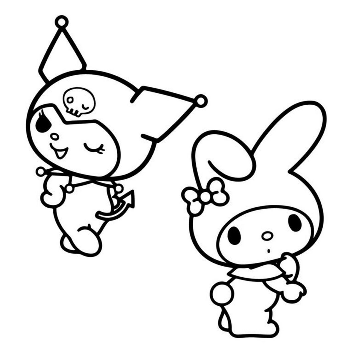 Tranh tô màu Kuromi dễ