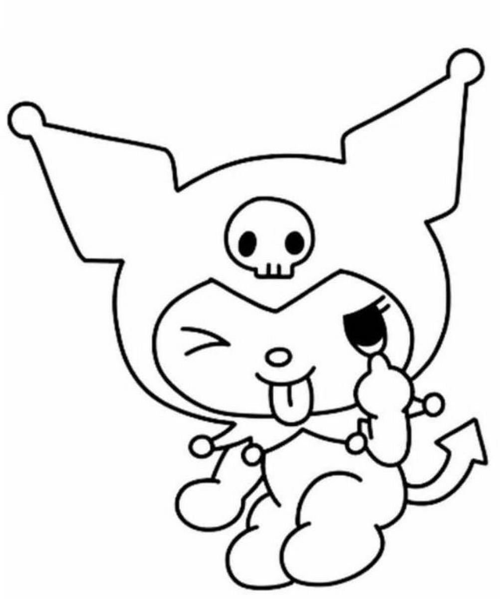 Tranh tô màu Kuromi vui nhộn