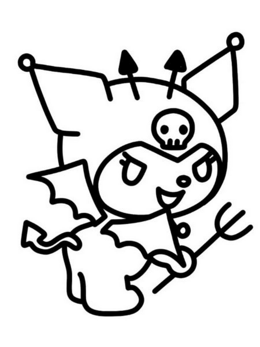 Tranh tô màu Kuromi vui nhộn