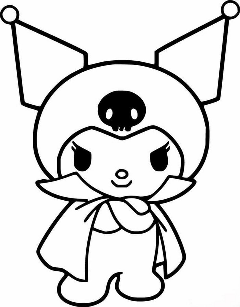 Tranh tô màu Kuromi hoạt hình