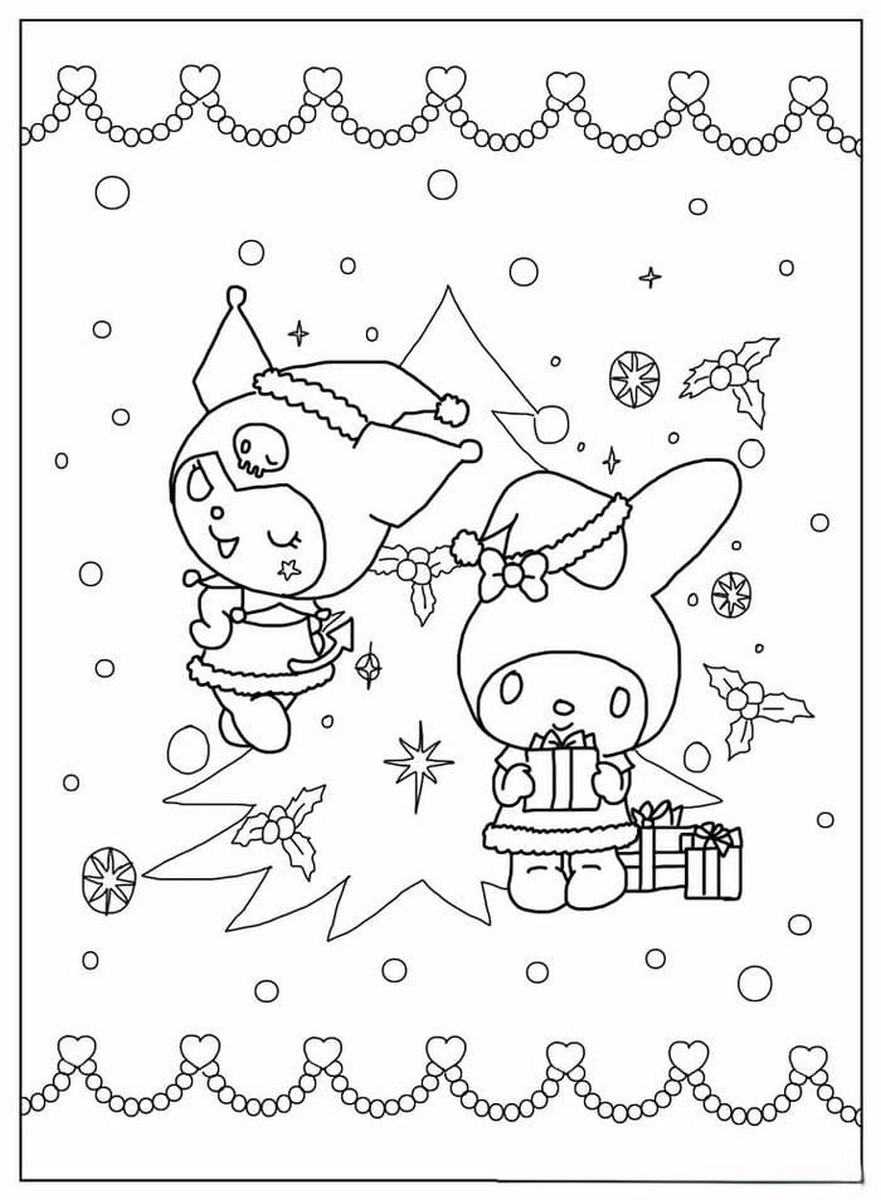 Tranh tô màu Kuromi vui nhộn