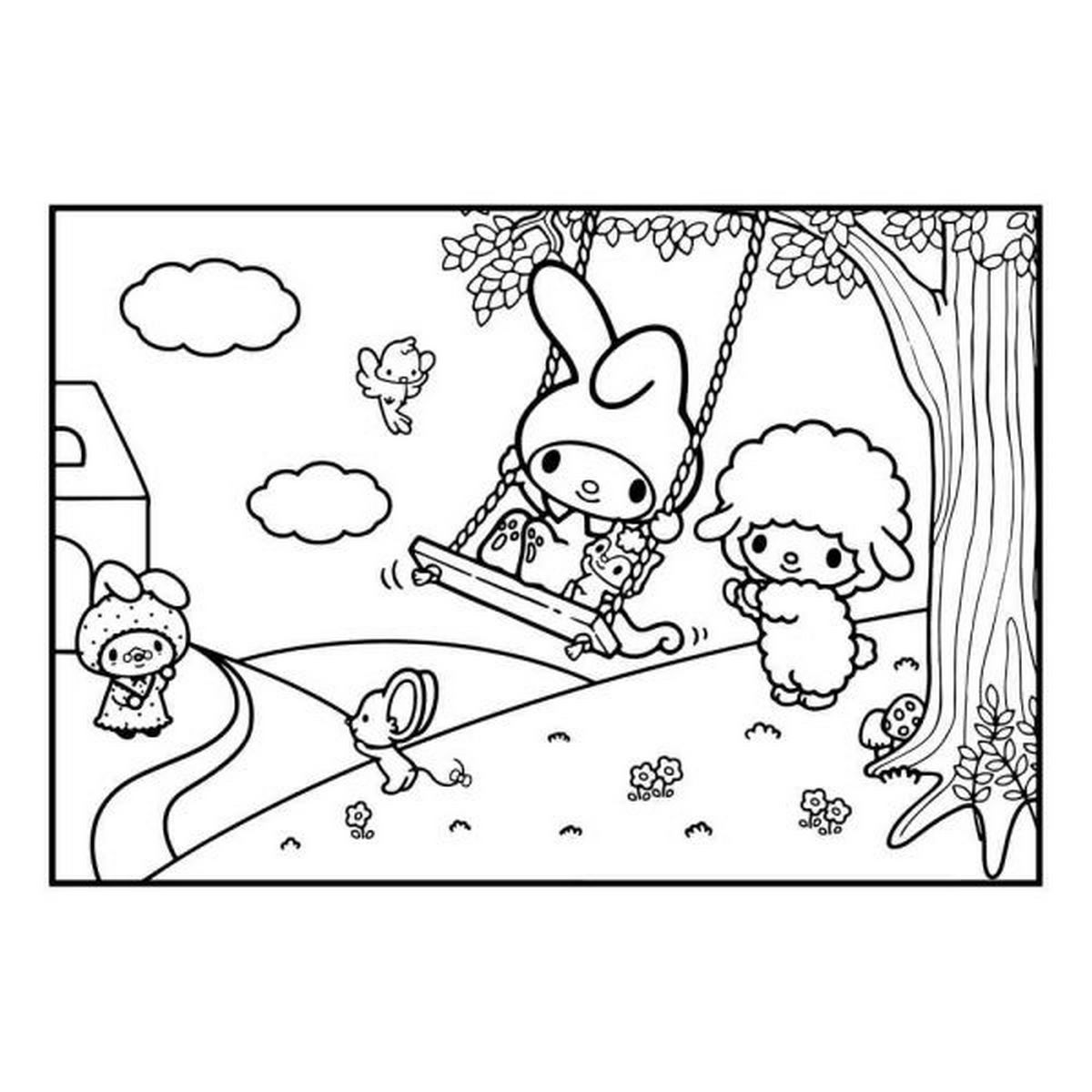 Tranh tô màu Kuromi hoạt hình