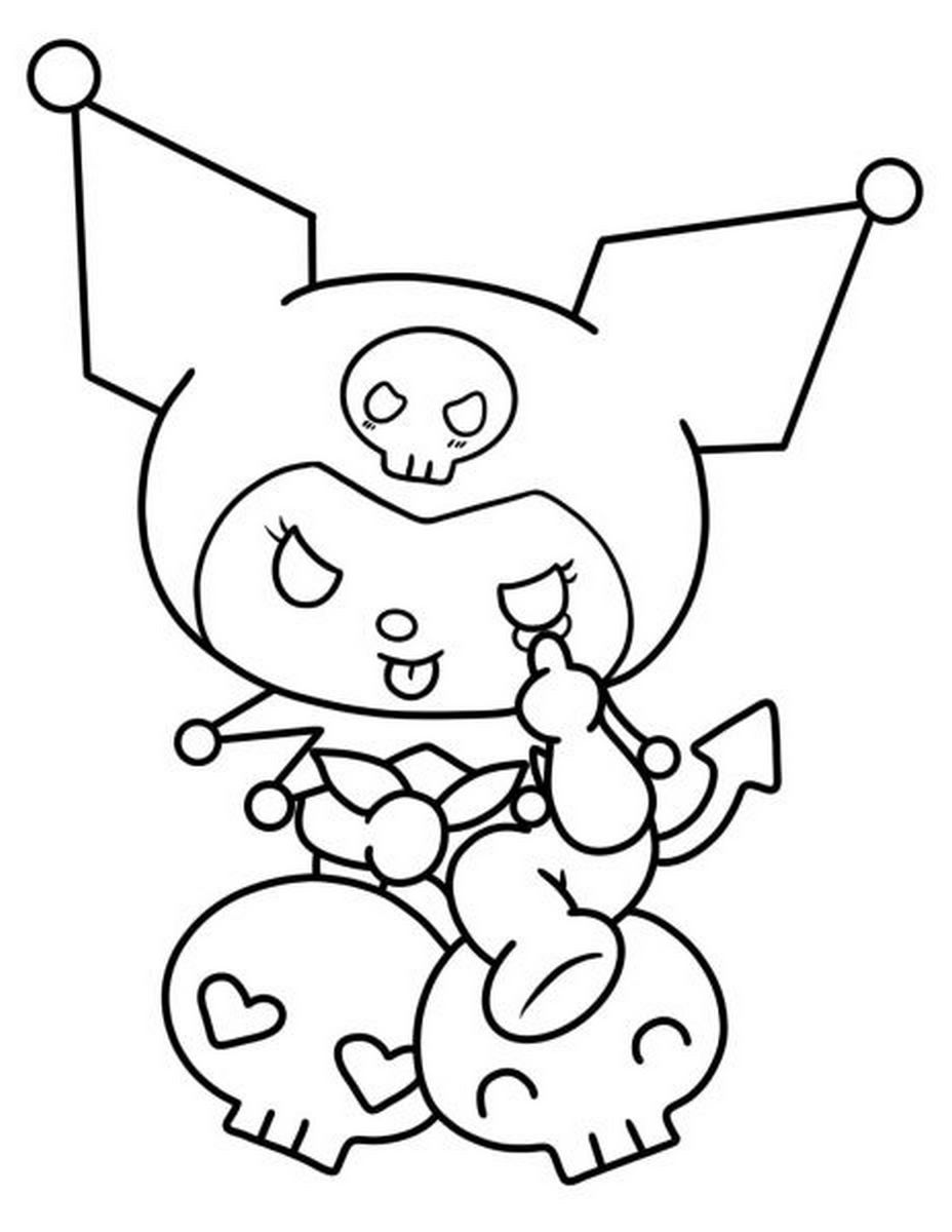 Tranh tô màu Kuromi vui nhộn