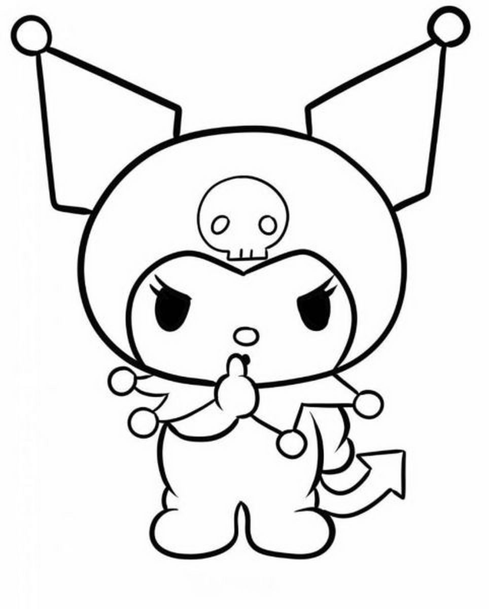 Tranh tô màu Kuromi tức giận số 1