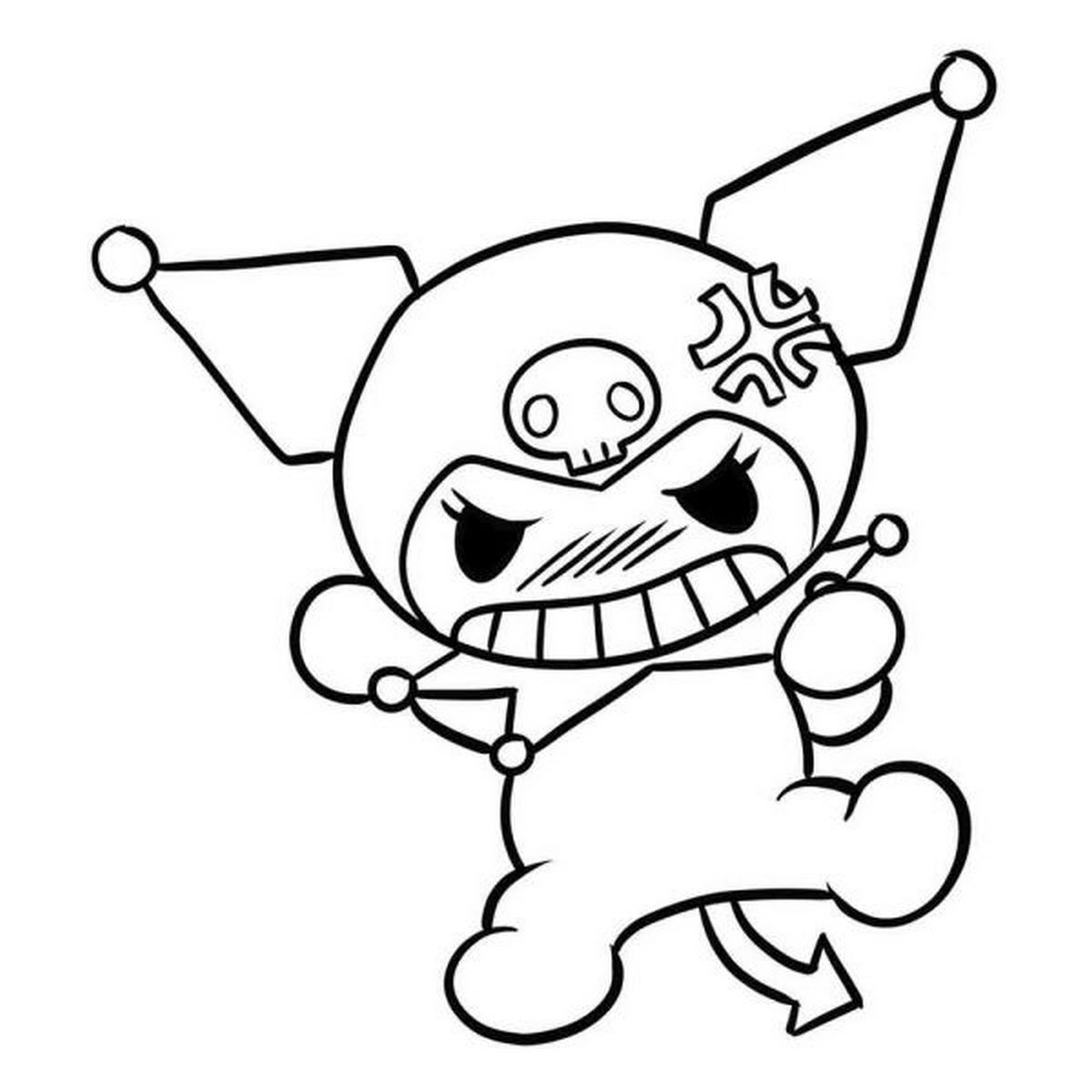 Tranh tô màu Kuromi tức giận