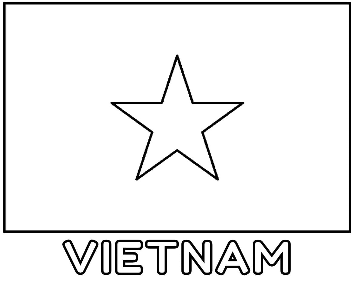 Tranh tô màu lá cờ Việt Nam 1