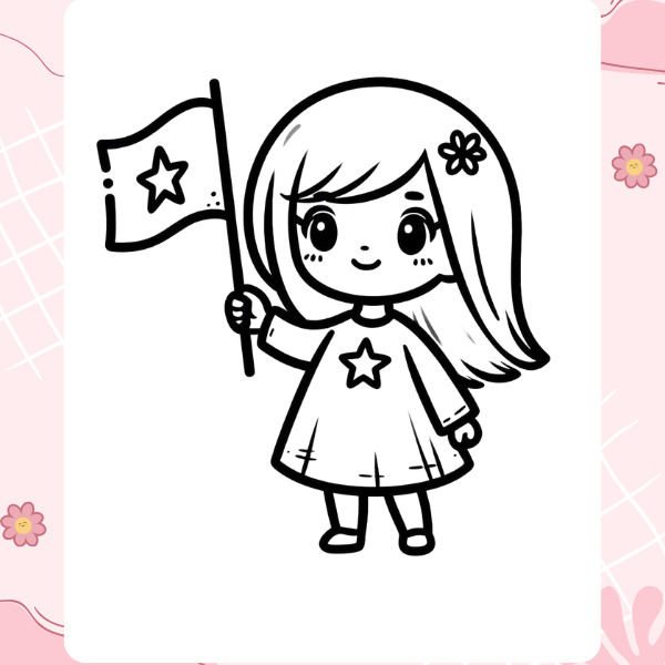 Tranh tô màu lá cờ Việt Nam 20