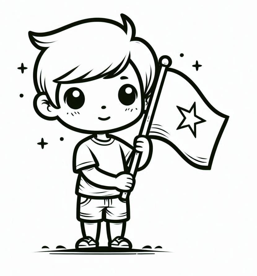 Tranh tô màu lá cờ Việt Nam 16