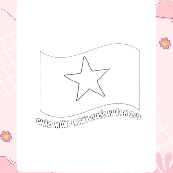 Tranh tô màu lá cờ Việt Nam 4