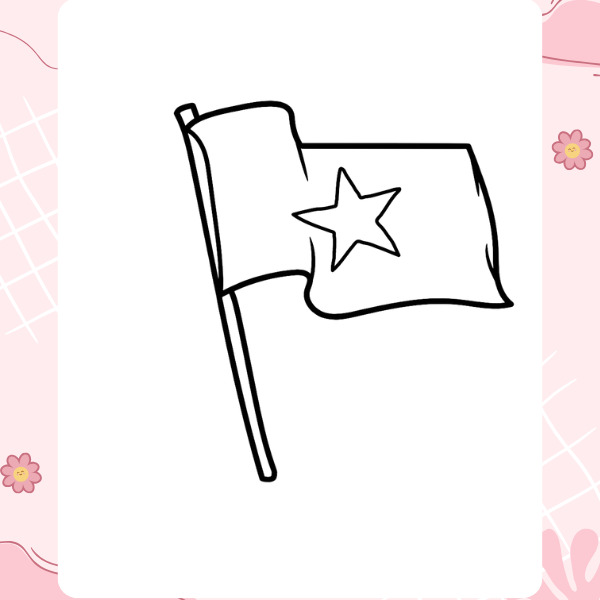 Tranh tô màu lá cờ Việt Nam 10