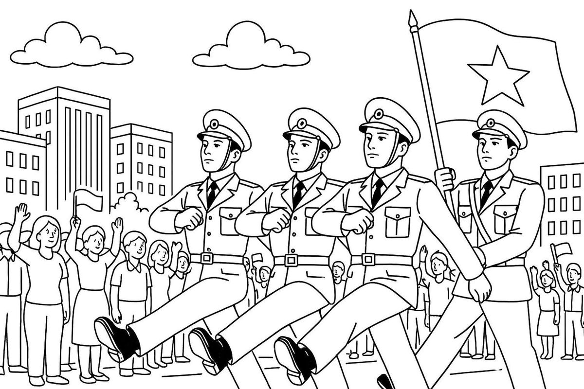 Tranh tô màu lá cờ Việt Nam 12