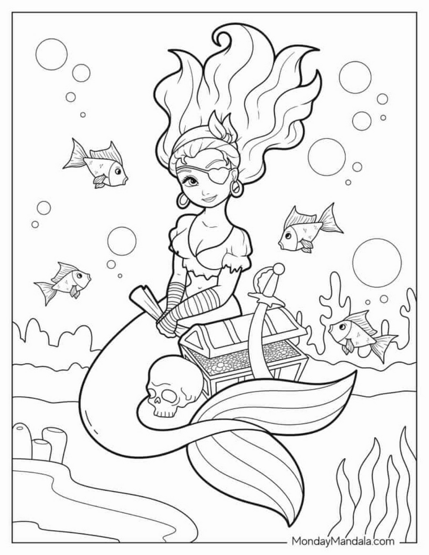 Tranh tô màu nàng tiên cá công chúa - 10