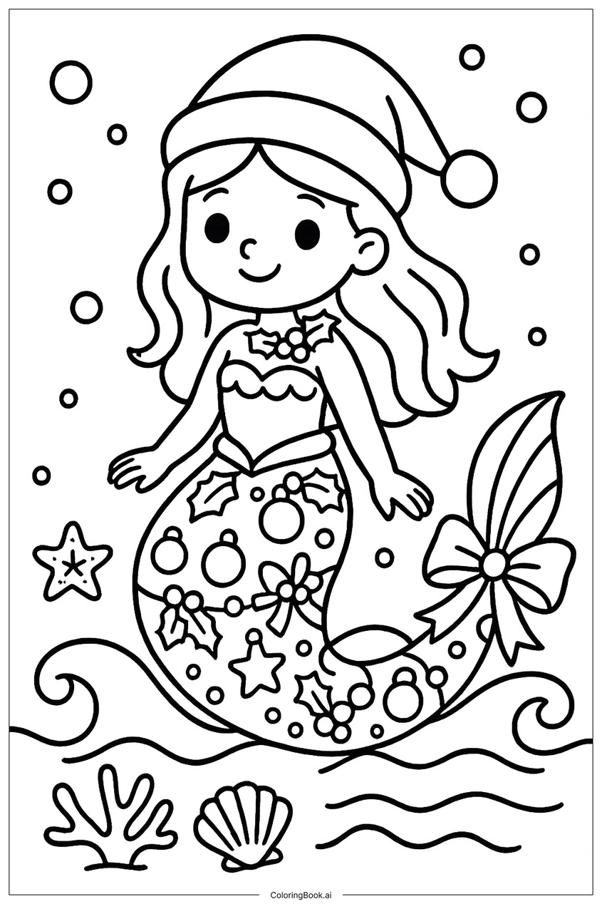 Tranh tô màu nàng tiên cá chibi - 21