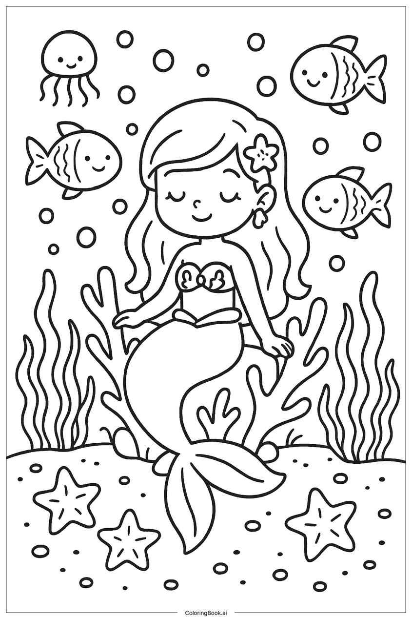 Tranh tô màu nàng tiên cá công chúa - 36
