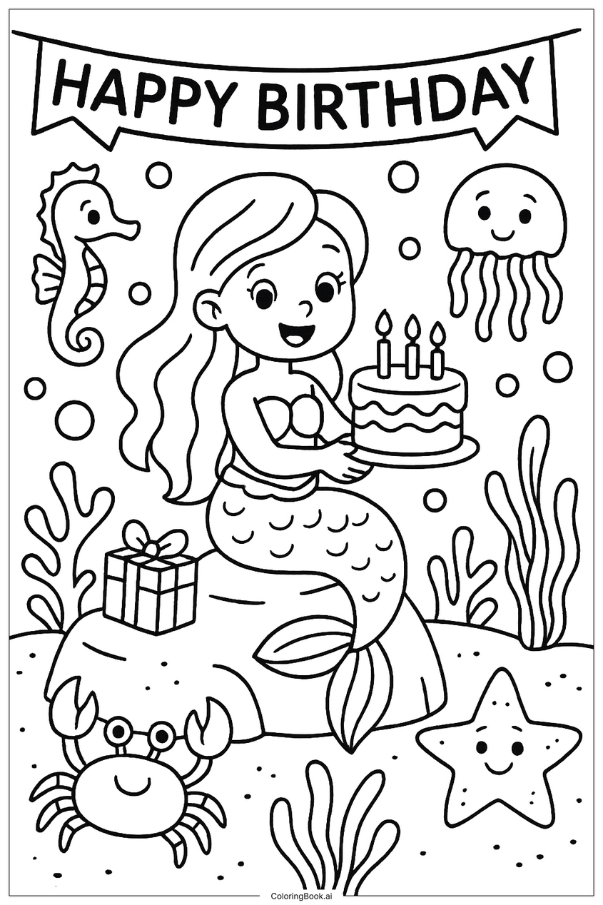 Tranh tô màu nàng tiên cá công chúa - 37