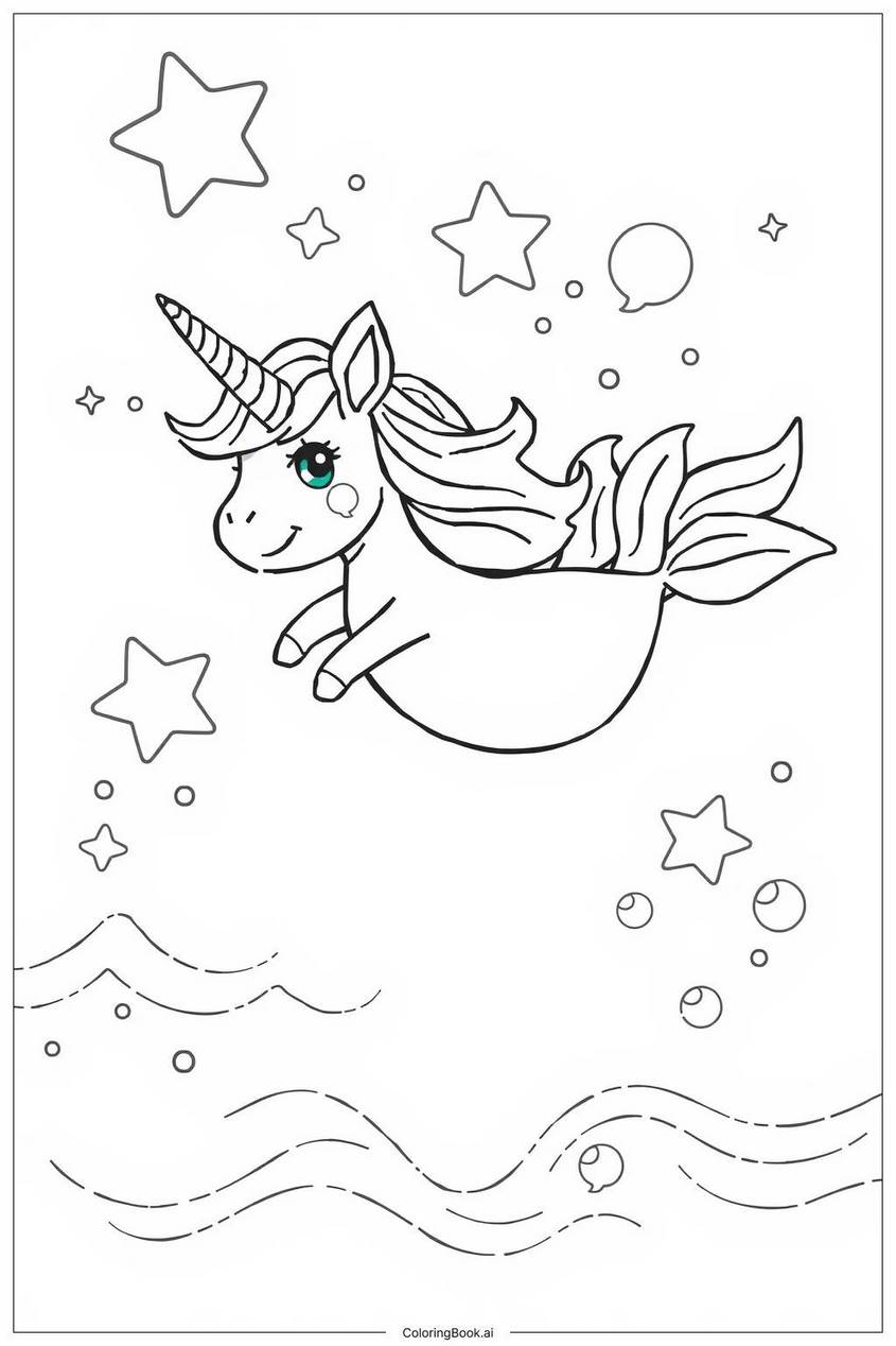 Tranh tô màu nàng tiên cá chibi - 28