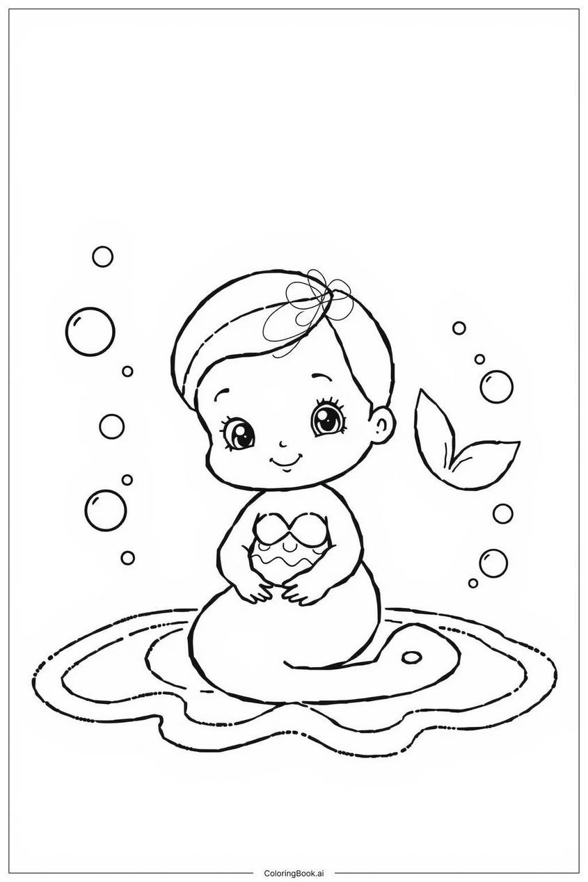 Tranh tô màu nàng tiên cá chibi - 30