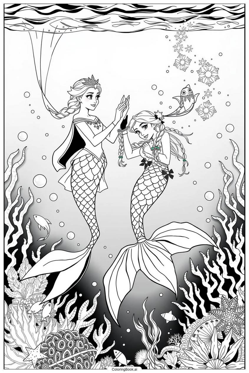 Tranh tô màu nàng tiên cá công chúa - 44