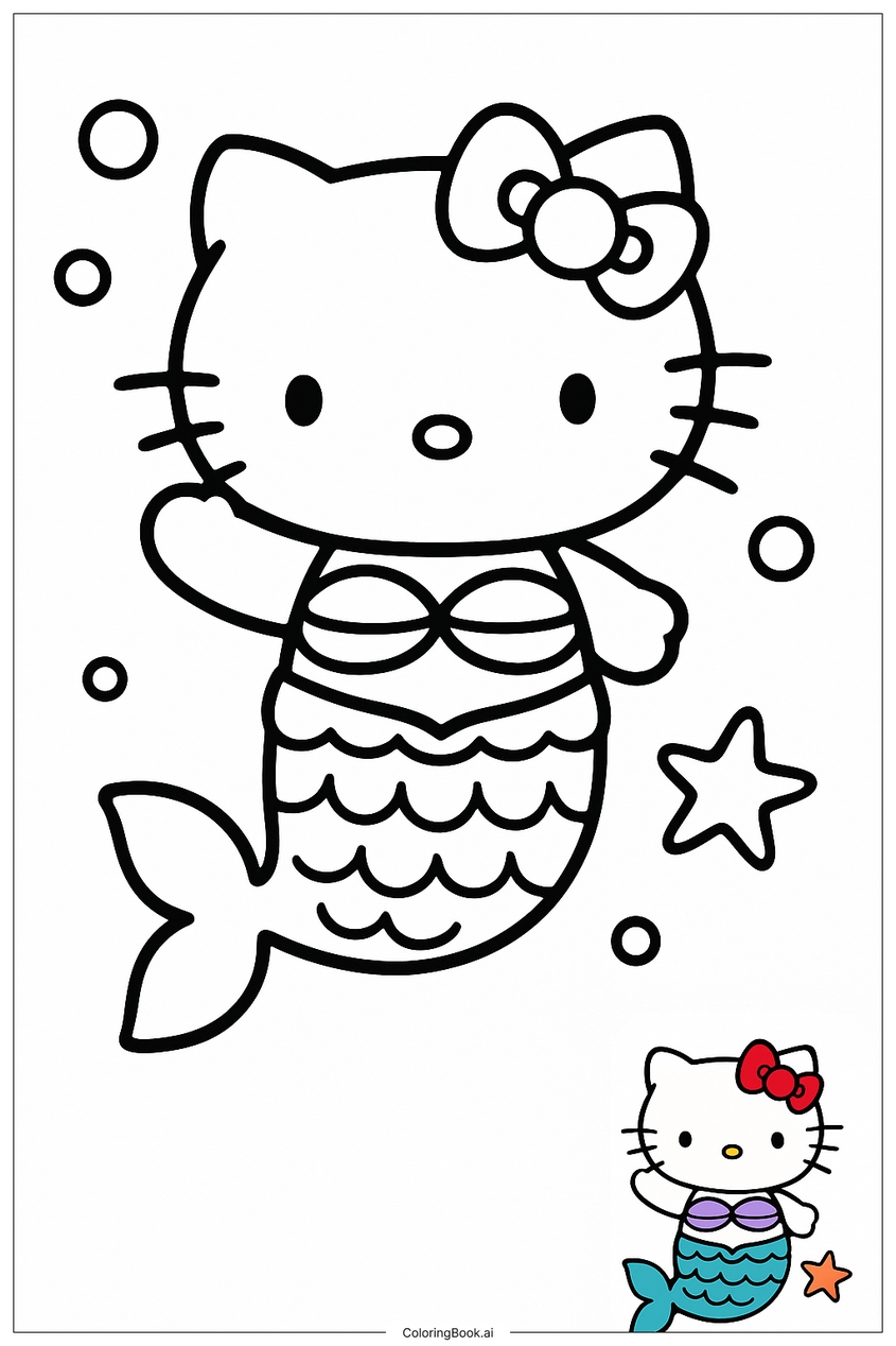 Tranh tô màu nàng tiên cá đẹp, dễ thương - 30