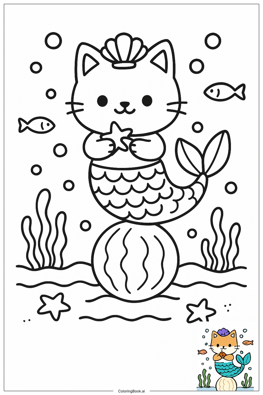 Tranh tô màu nàng tiên cá đẹp, dễ thương - 28