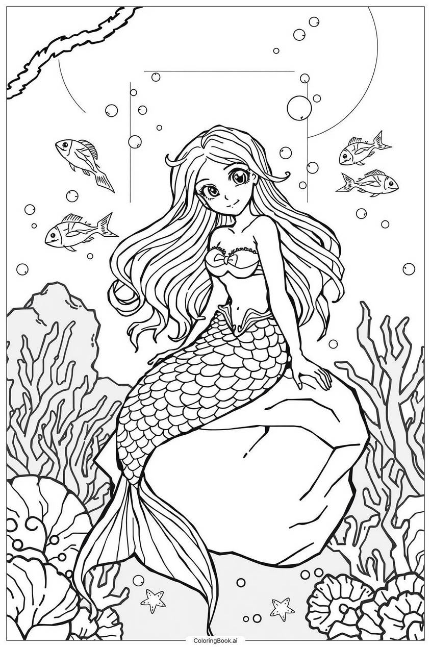 Tranh tô màu nàng tiên cá công chúa - 49