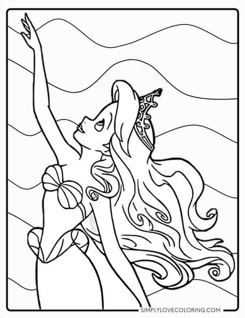 Tranh tô màu nàng tiên cá công chúa - 58