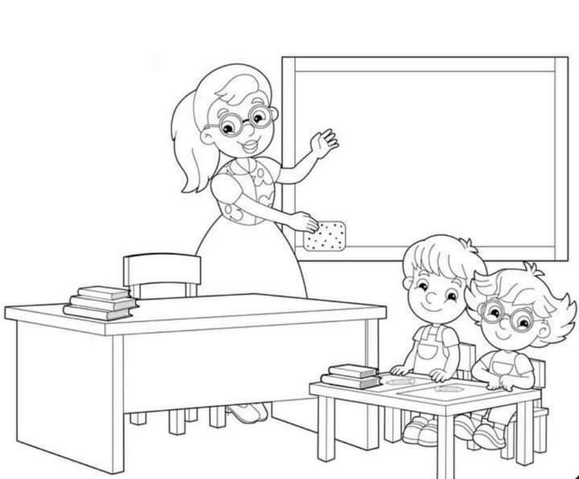 Tranh tô màu nghề nghiệp giáo viên