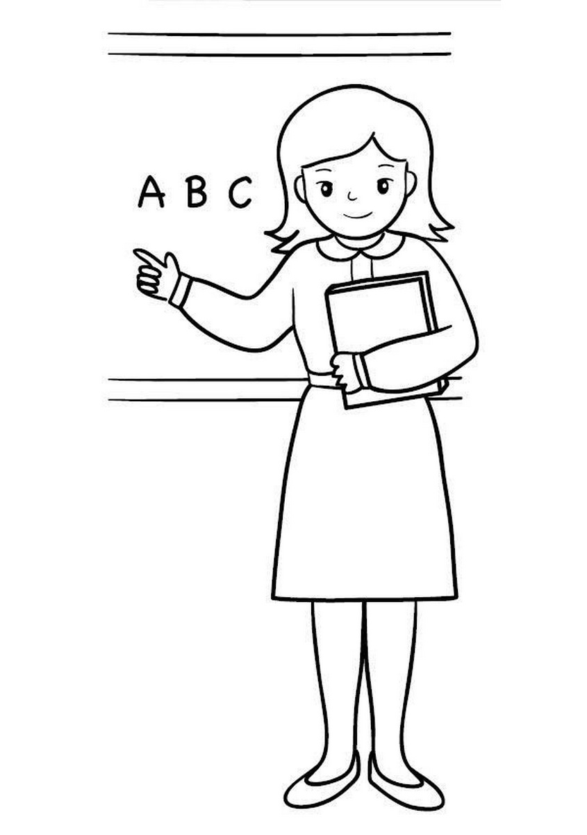 Tranh tô màu nghề nghiệp cô giáo
