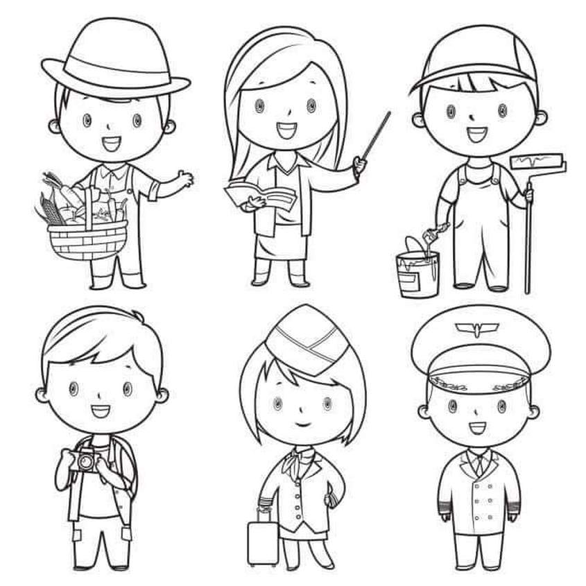 Tranh tô màu nghề nghiệp cho nam và nữ - 3