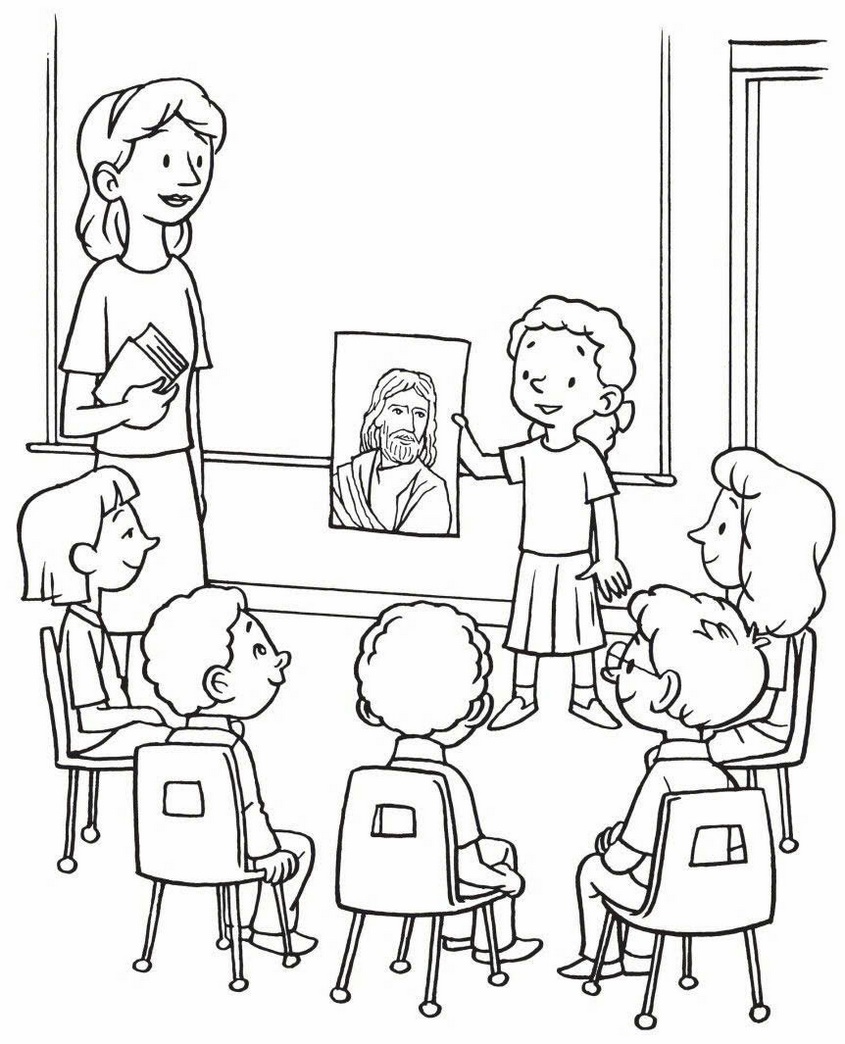 Tranh tô màu nghề nghiệp giáo viên mầm non